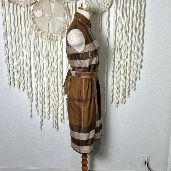 Authentic Burberry Nova Check Wrap Shift Dress Size US2 - Picture 9 of 16
